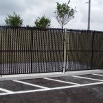 BLACK CHAIN LINK GATES  WITH PRIVACY SLATS